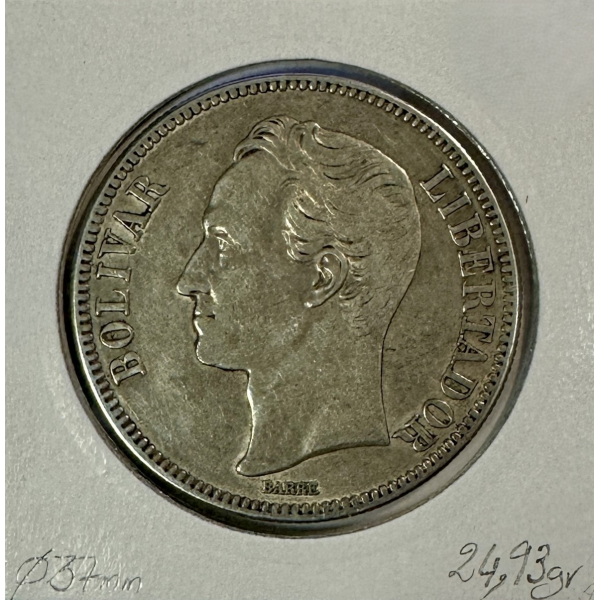 VENEZUELA - 5 BOLIVARES 1936 -...