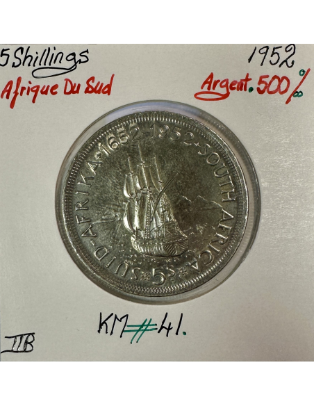 AFRIQUE DU SUD - 5 SHILLING 1952 - Monnaie en Argent // TTB