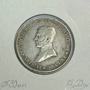 URUGUAY - 50 CENTESIMOS 1917 - Monnaie en Argent //... 2