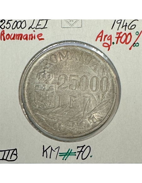 ROUMANIE - 25 000 LEI 1946 - Pièce de Monnaie en Argent // Qualité : TTB