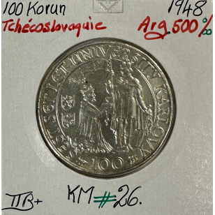 TCHECOSLOVAQUIE - 100 KORUN 1948 - Pièce de Monnaie en...