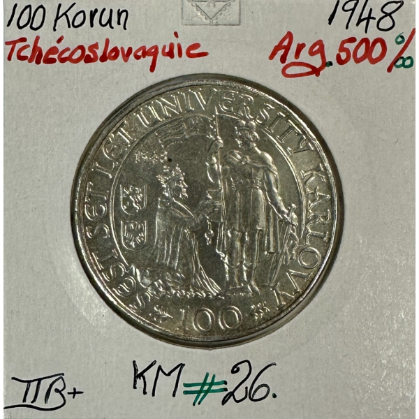 TCHECOSLOVAQUIE - 100 KORUN 1948 -...