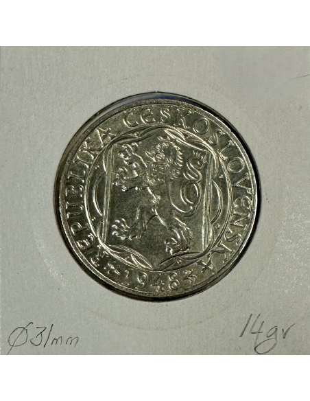 TCHECOSLOVAQUIE - 100 KORUN 1948 - Pièce de Monnaie en Argent // TTB
