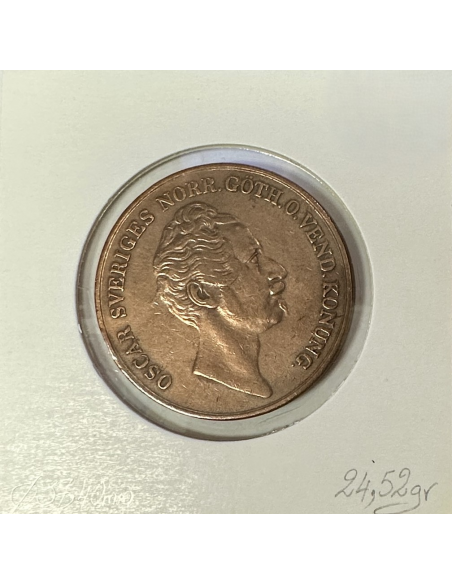 SUEDE - 4 SKILLING 1852 - Pièce de Monnaie en Cuivre // Qualité : TTB
