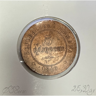 ITALIE - 3 BAIOCCHI 1849 B - Monnaie en Cuivre // TB... 2
