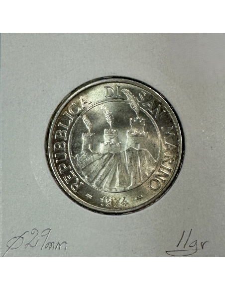 SAINT-MARIN - 500 LIRE 1974 - Pièce de Monnaie en Argent // Qualité : SUP