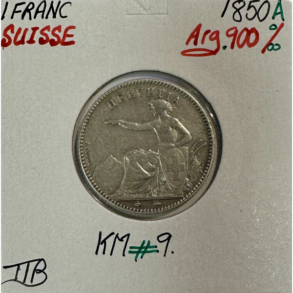 SUISSE - 1 FRANC 1850 A - Pièce de...