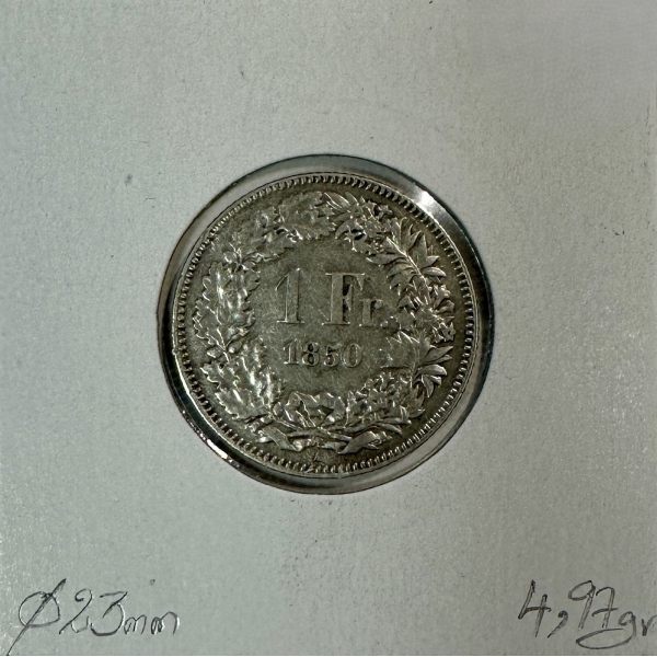 SUISSE - 1 FRANC 1850 A - Pièce de...