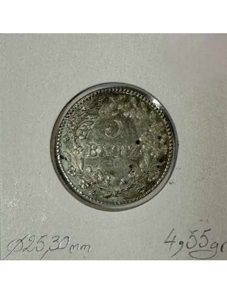 SUISSE VAUD - 5 BATZEN 1814 - Pièce de Monnaie en Argent // Qualité : TTB