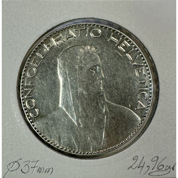 SUISSE - 5 FRANCS 1922 B - Pièce de...