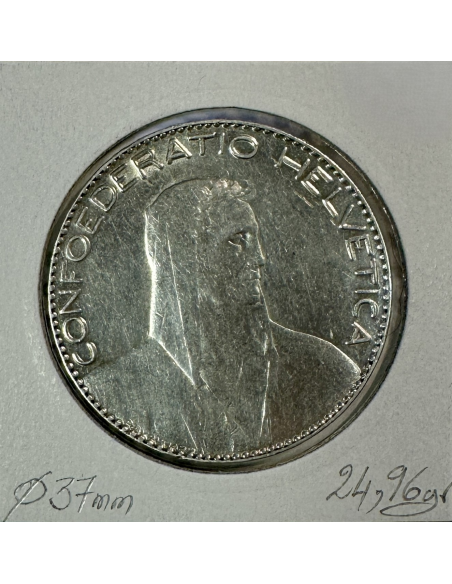 SUISSE - 5 FRANCS 1922 B - Pièce de Monnaie en Argent // Qualité : TTB