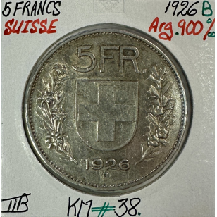 SUISSE - 5 FRANCS 1926 B - Pièce de Monnaie en Argent //...