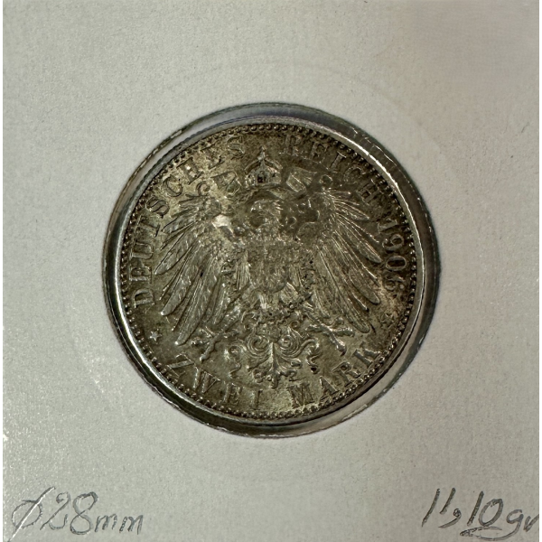 ALLEMAGNE BADEN - 2 MARK 1906 - Pièce...