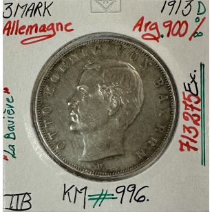 ALLEMAGNE BAVIERE - 3 MARK 1913 D - Pièce de Monnaie en...