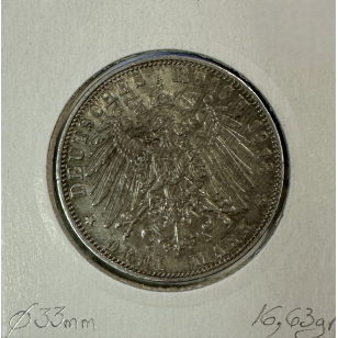 ALLEMAGNE BAVIERE - 3 MARK 1913 D - Pièce de Monnaie en... 2