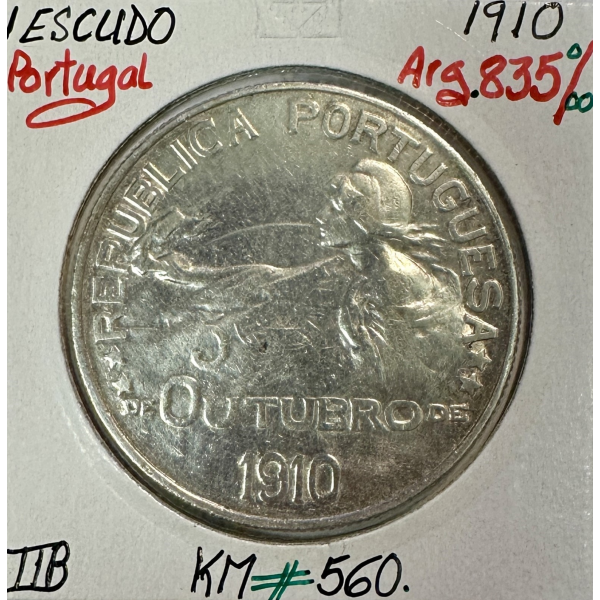 PORTUGAL - 1 ESCUDO 1910 - Pièce de...