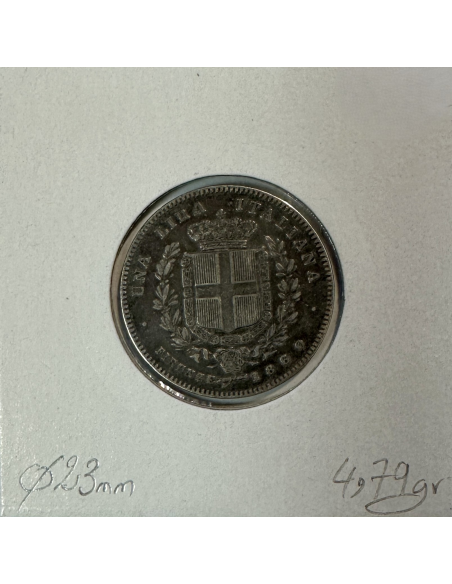 ITALIE - 1 LIRE 1860 - Pièce de Monnaie en Argent // Qualité : TB