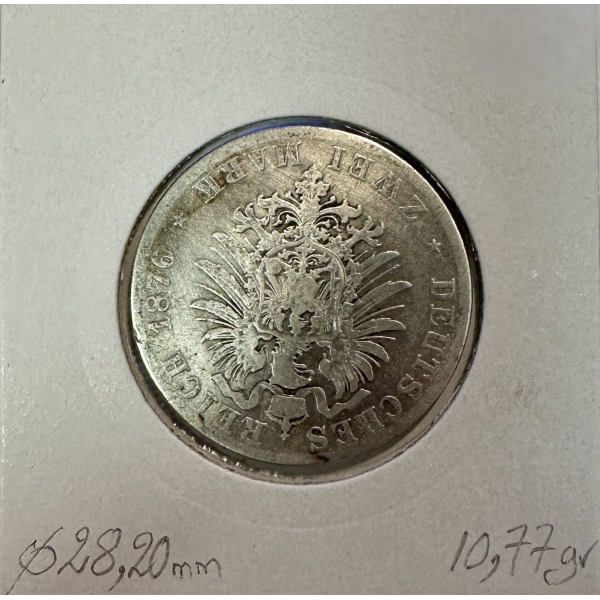 ALLEMAGNE BAVIERE - 2 MARK 1876 D -...