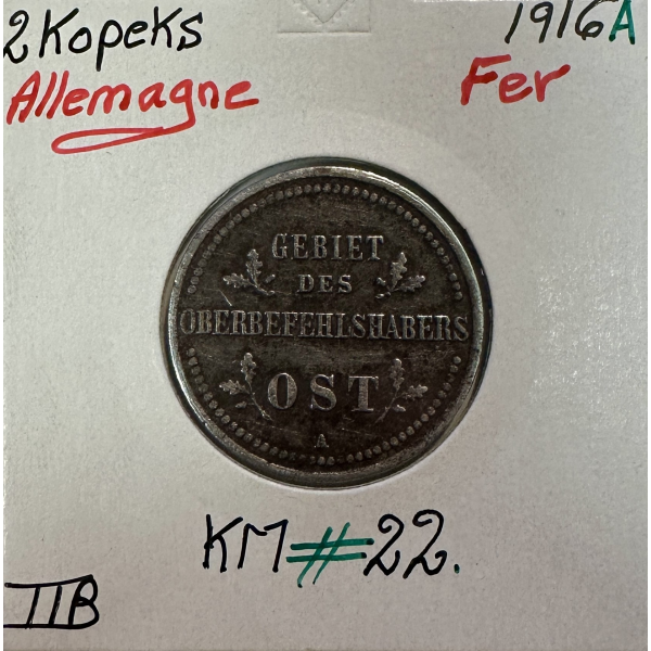 ALLEMAGNE - 2 KOPEKS 1916 A - Pièce...