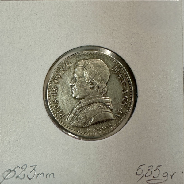 VATICAN - 20 BAIOCCHI 1850 R (Pape...