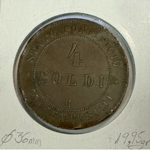 VATICAN - 4 SOLDI 1867 XXII R - Monnaie en Cuivre //... 2