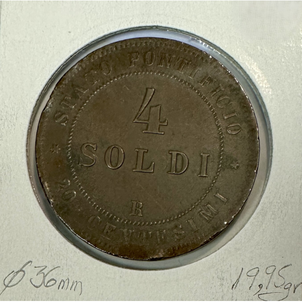 VATICAN - 4 SOLDI 1867 XXII R -...