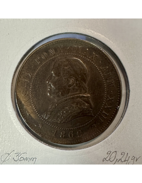 VATICAN - 4 SOLDI 1869 XXIII R - Monnaie en Cuivre // Qualité : TTB
