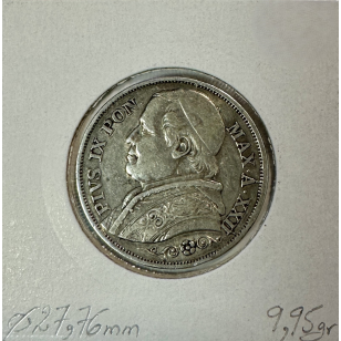 VATICAN - 2 LIRE 1867 R (Pape PIE IX) Monnaie en Argent... 2