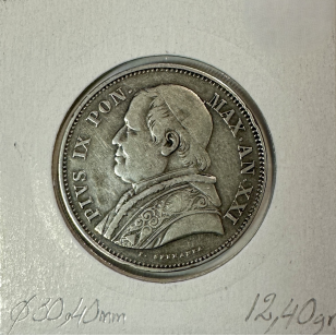 VATICAN - 2,5 LIRE (2½ Lire) 1867 XXIR (Pape PIE IX)... 2