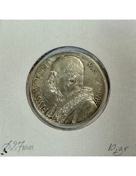 VATICAN - 10 LIRE 1933-34 (Pape PIE XI) Pièce de Monnaie en Argent // TTB