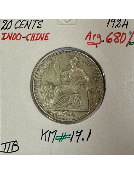 INDOCHINE FRANCAISE - 20 CENT 1924 - Monnaie en Argent // TTB
