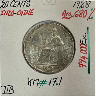 INDOCHINE FRANCAISE - 20 CENT 1928 - Monnaie en Argent //...