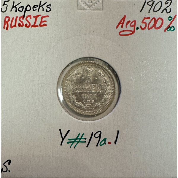 RUSSIE - 5 KOPEKS 1902 - Pièce de...