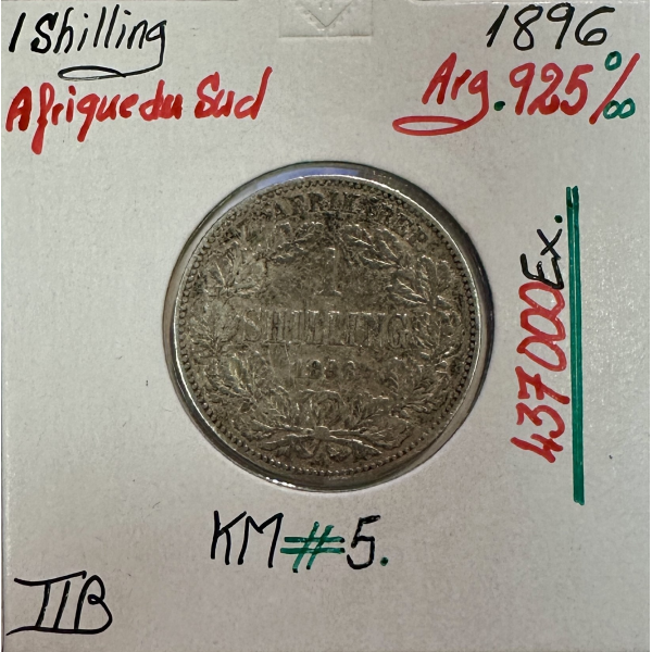 AFRIQUE DU SUD - 1 Shilling 1896 -...