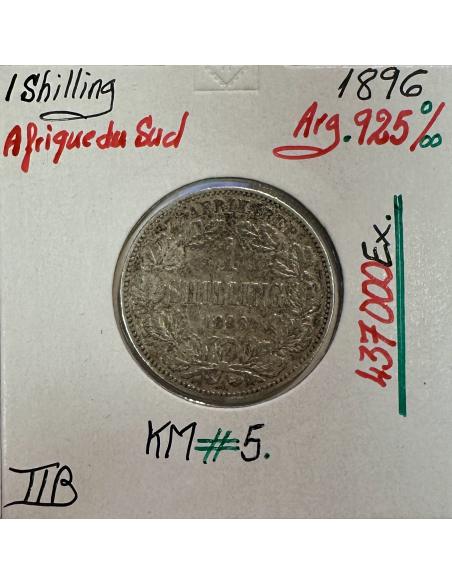 AFRIQUE DU SUD - 1 Shilling 1896 - Monnaie en Argent // Qualité : TTB