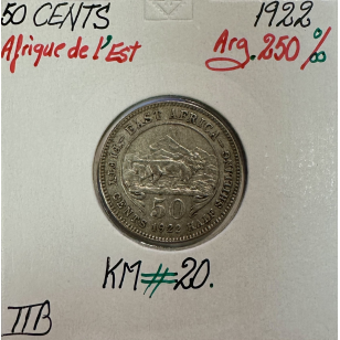 AFRIQUE DE L'EST - 50 CENTS 1922 - Monnaie en Argent //...