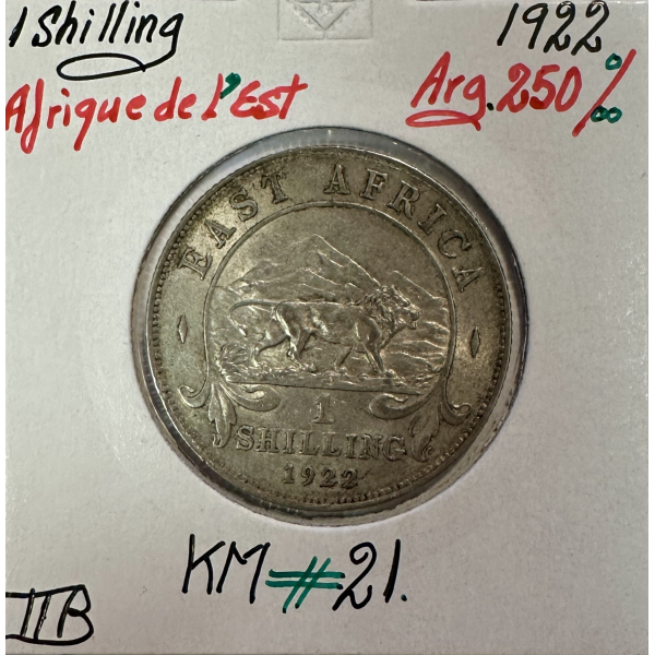 AFRIQUE DE L'EST - 1 Shilling 1922 -...