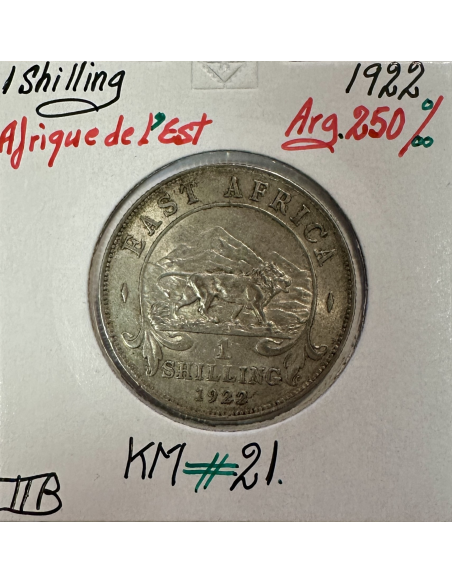 AFRIQUE DE L'EST - 1 Shilling 1922 - Monnaie en Argent // Qualité : TTB