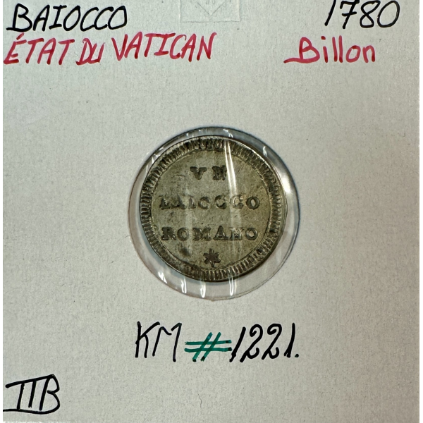VATICAN - 1 BAIOCCO 1780 - Monnaie en...