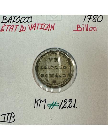 VATICAN - 1 BAIOCCO 1780 - Monnaie en Billon // Qualité : TTB