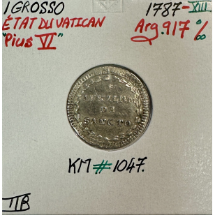 VATICAN - 1 GROSSO 1787 XIII - Pièce de Monnaie en Argent...