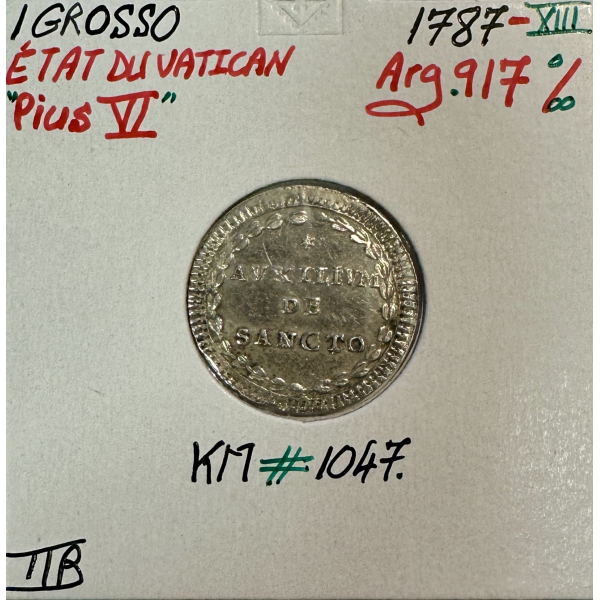 VATICAN - 1 GROSSO 1787 XIII - Pièce...