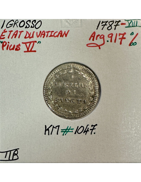 VATICAN - 1 GROSSO 1787 XIII - Pièce de Monnaie en Argent // Qualité : TTB