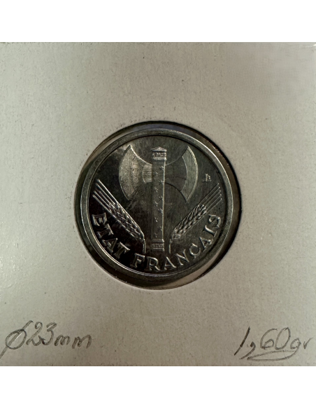 1 FRANC BAZOR 1942 - Monnaie en Aluminium // VARIETE (Pré Série)