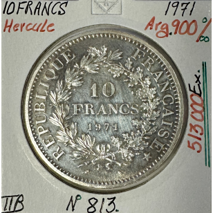 10 FRANCS HERCULE - 1971 - Pièce de monnaie en Argent //...