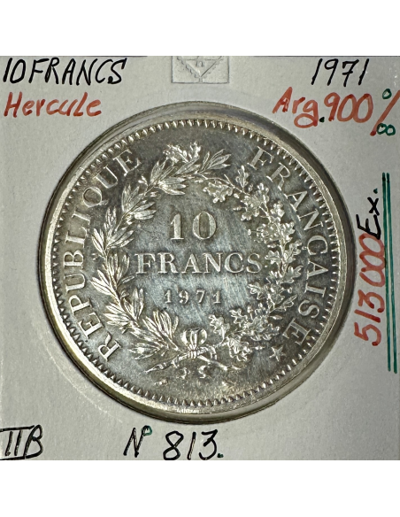 10 FRANCS HERCULE - 1971 - Pièce de monnaie en Argent // Qualité : TTB