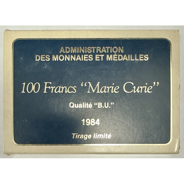 100 FRANCS COMMEMORATIVE (1984) Marie...