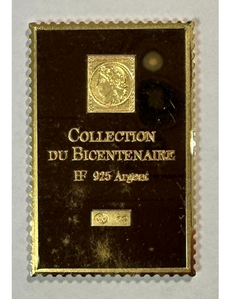 Lingot argent doré or fin - Réplique du Timbre N°1053 (Victoire de Verdun) REF P