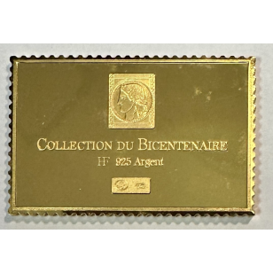 Lingot argent doré or fin - Réplique du Timbre N°1429... 2