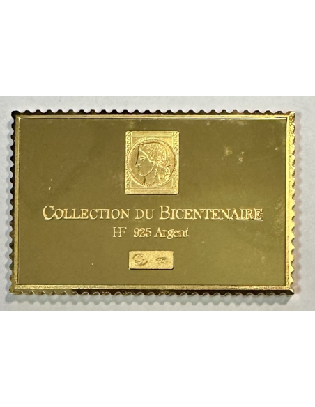 Lingot argent doré or fin - Réplique du Timbre N°1429 (Taxis de la Marne) REF F